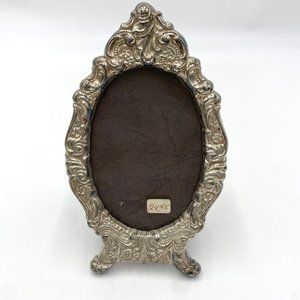Vintage Ornate Baroque Mini Photo Picture Frame By Wallace Oval Silver Plate 768